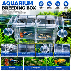 Aquarium Fish Breeding Box with Suction Cups – Small & Large Size
