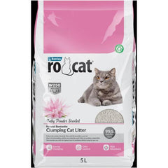 RO Cat Natural Bentonite Cat Litter Baby Powder Scented 5L