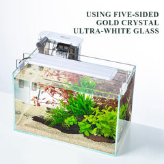 5 In 1 Ultra Clear Glass Fish Tank, Rimless Low Iron Aquarium