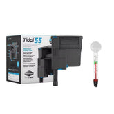Seachem Tidal 55 Hang-On Filter (UK Plug) – 1000 L/H Aquarium Power Filter with FREE Short Glass Thermometer