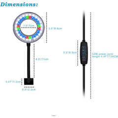 B&K Aquarium Clip on USB Light Dimmable and 3 Modes 8W