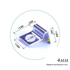 Stainless Steel Aquarium Fish Tank Glass Cover Clip Support Holder 4pcs