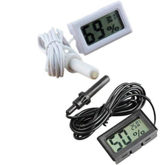 Mini Digital LCD Thermometer Hygrometer with Wire Humidity and Temperature Meter Indoor Black/White