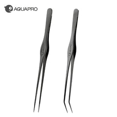 Aquapro Stainless Steel 45cm Straight Curved Aquarium Tweezer