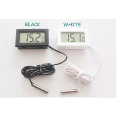 Mini Digital LCD Thermometer Sensor TPM-10, Freezer, Refrigerator, Aquarium Thermometer Embedded Thermometer with Wire Black and White