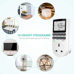 Digital Timer Plug, Electrical Programmable Plug Timer Switch With Time Function