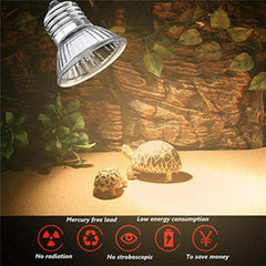 B&K –Turtle Warming Basking Lamp 25W, 50W and 75W UVA + UVB Full Spectrum Sun Lamp Sunbathe Heat Lamp/Bulb/Light for Reptiles Tortoise