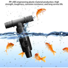 3-Way Aquarium Valve, Adjustable T Hose Connector Fish Tank Water Control Valve with Clamps