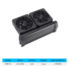 Aquarium F Series Cooling Fan for Fish Tank Cooler – 1/2/3/4/6 Heads