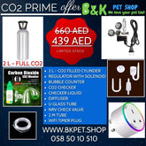 CO2 Prime Aquarium Combo Set – 2L Full CO2 Cylinder with Regulator, Solenoid & Accessories