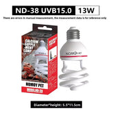 NOMOYPET ND-38 UVB 15.0 Reptile Lamp 13W / 26W – High Output UVB Calcium Supplement Bulb for Reptiles & Amphibians