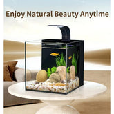 YEE Desktop Back Filtration Fish Tank with LED Light 30x30x27cm