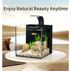 YEE Desktop Back Filtration Fish Tank with LED Light 30x30x27cm