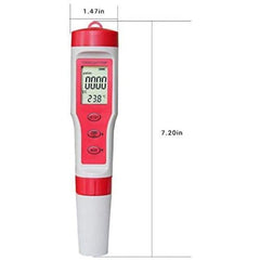 PH Meter PH/TDS/EC/Temp 4-in-1 Test Pen Red