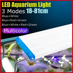 3 Modes Fish Tank Light 4 Row LED Beads Blue White Red Green Clip on Lamp 6Types