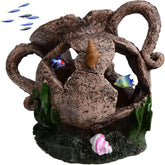 Broken Vase Pot Fish Shrimp Hiding Cave Aquarium Ornament Decor 15x11x15cm