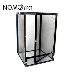 Black / Silver Aluminum Alloy Reptile Chameleon Enclosure Screen Cage - 90X45X45CM