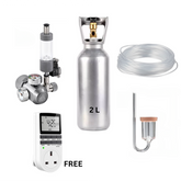 Aquarium CO2 2L G5/8 Gas CO2 Steel Cylinder, New Design Week Aqua Co2 Regulator, Co2 Hose 2 Meter, Aquapro Acrylic Nano Diffuser with Bubble Counter, Digital Electrical Programmable Timer FREE - COMBO Set