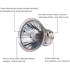 B&K –Turtle Warming Basking Lamp 25W, 50W and 75W UVA + UVB Full Spectrum Sun Lamp Sunbathe Heat Lamp/Bulb/Light for Reptiles Tortoise