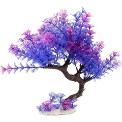 Artificial Aquarium Plants Fish Tank Decorations Purple Tree
