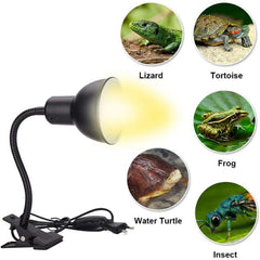 Reptile Heat Lamp, Clamp Lamp for Aquarium Adjustable Holder and Temperature with 360°Rotatable Clip for Turtle Snake Aquarium