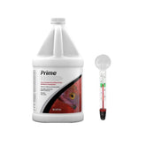 Seachem Prime 2L Concentrated Aquarium Water Conditioner – Removes Chlorine, Chloramine & Ammonia Detoxifier – with FREE Short Glass Thermometer