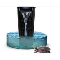 Aquarium Turtle Filter, Quiet Flow Water Clean Pump Bio Filtration for Reptiles Tank Low Level Waterfall Filter for Small Fish Tank Turtle Tank Shrimp Tank Amphibian Frog Crab