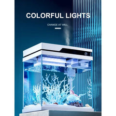 YEE Automatic Feeding Fish Tank Smart Self Cleaning Glass with Lamp 2 sizes
