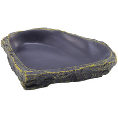 Reptile Food Dish Terrarium Water Bowl Food Feeding Plate Container Drinking Water Tray Resin for Snake Tortoise Frog