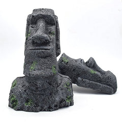 Easter Island Stone Statue Resin Ornament Fish Tank Aquarium Decoration