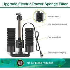 AQQA Aquarium Electric Power Sponge Filter 3W(S) and 5W(M)