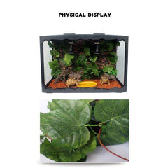 B&K Reptile Plant Artificial Leaves Hanging Plant Terrarium Tank Fake Plants Habitat Decorations