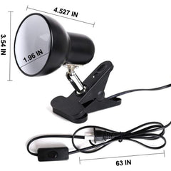Reptile Habitat Lamp Fixture Heating Bulb Holder Stand - Flexible Clamp