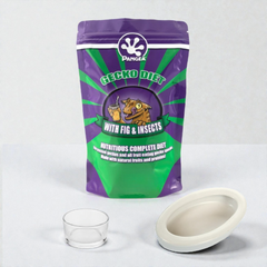 Pangea Fig & Insects Complete Gecko Diet - 56g, Small Reptile Feeding Dish Bowl, White Ceramic Reptile Food Bowl NFF-49 - COMBO