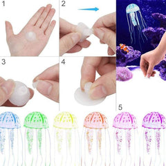 Aquarium Artificial Glowing Jellyfish Fish Tank Ornament Silicone Decoration