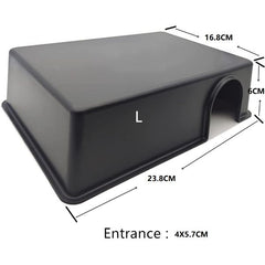Black Plastic Reptile Hiding Box Snake Hide Reptile Cave 2 Sizes