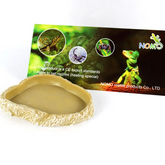 Brown Resin Terrarium Bowl Feeding Plate Water Food Dish Feeder for Reptiles NS-26