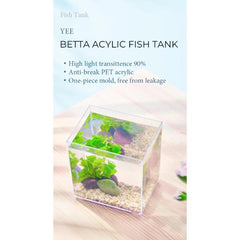 Acrylic Betta Fish Tank 16.5x12x16.5cm