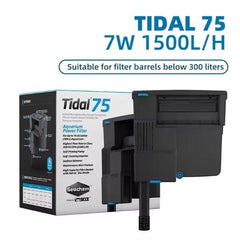 Seachem Tidal 75 Hang-On Filter (UK Plug) – 1500 L/H Aquarium Power Filter with FREE Short Glass Thermometer