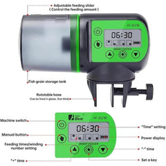 Automatic Fish Feeder with Timer Setting 200ml Capacity Dispenser Adjustable
