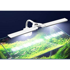 Upgraded 180 Foldable LED Aquarium 12W Clip-on Lamp Double head White shell