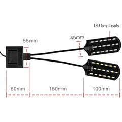 32 LED Aquarium 10W Clip-on Lamp Double Head Black shell