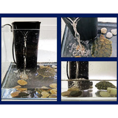 Aquarium Turtle Filter, Quiet Flow Water Clean Pump Bio Filtration for Reptiles Tank Low Level Waterfall Filter for Small Fish Tank Turtle Tank Shrimp Tank Amphibian Frog Crab