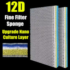 12D Bio Sponge Aquarium Filter Media 12-layers No Glue High-density 30 x 40 x 2.8cm