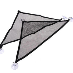 Reptile Hammock Lounger Resting Hanging Mesh Net & Ladder Accessories Set for Bearded Dragons Anole Geckos Lizards (Triangle, 48 x 38 x 38 CM, 2 Pack)
