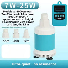 SOBO SQ-3000 & SQ-6000 Variable Frequency Submersible Aquarium Pump – Adjustable Flow, Ultra-Quiet Water Circulation Pump for Aquarium, Sump & Bottom Filter Systems