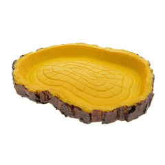 Turtle Feeding Plate Climbing Reptile Wood Food Dish Bowl Turtle Gecko Water Feeder Plate Terrarium Decor Tortoise Feeder Bowl