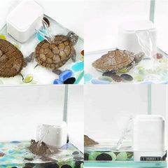 Aquarium Turtle Water Filter Pump 2W Low Position to Run Water and Mini 3 in 1 Shallow Fountain Waterfall Maker for Tortoise Tank