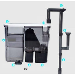 Jeneca XP-U3 Aquarium Hanging Filter Unique Hood Design Includes UV lamp 3.5W