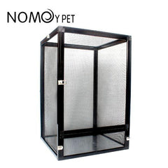 Black / Silver Aluminum Alloy Reptile Chameleon Enclosure Screen Cage - 90X45X45CM